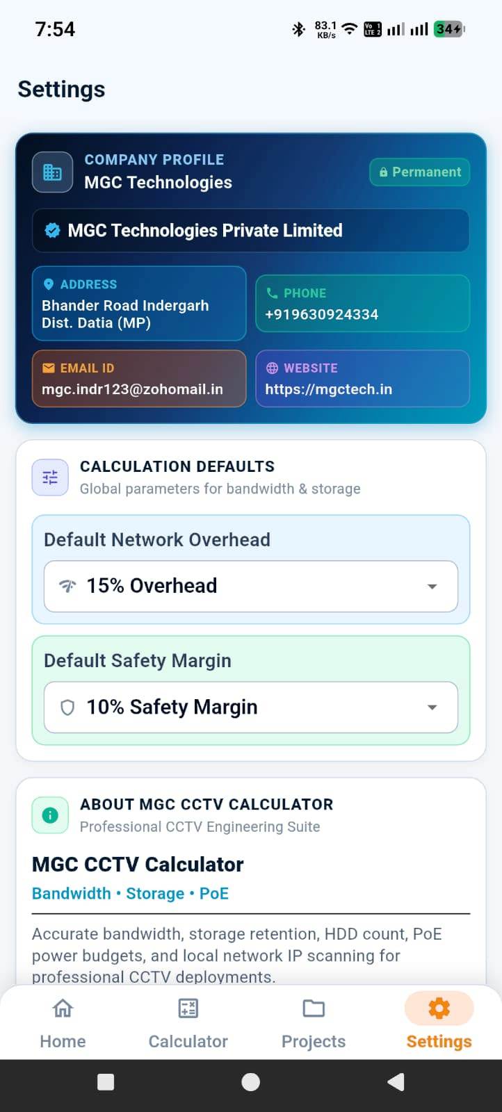 Project Quotation & PDF Report Export Screen